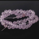 Old stock natural light lavender amethyst 4mm smooth clear round beads.16 inch strand. b4-ame229
