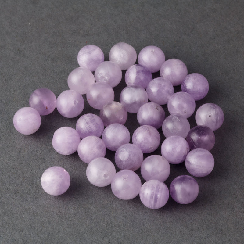 Cape Amethyst beads. Natural, light lavender.  8mm.  6 Pcs.