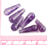 Amethyst A grade hand cut teardrop beads. 16x6mm. Vintage stock, 1980s. Pkg. 4. 