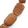 Red Aventurine carved scarab bead. Average 17x13x8mm. Pkg of 2. b4-ave205
