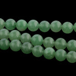 6mm vintage green aventurine round beads in 16 inch strands.