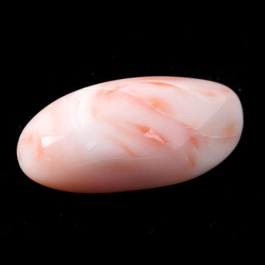 Vintage pink white Angel Skin Coral freeform focal bead.  29x16x12mm. 8.86gr. b4-cor446sbk