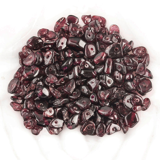 Almadine Garnet flat slab chip beads.  45 gram bag.  India 1970s.  b4-gar210