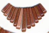 Goldstone Fan, aventurina glass. 2"x1-1/8" overall. b4-gol205