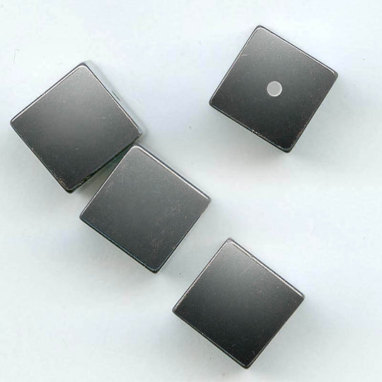 Natural non-magnetic hematite cubes, 10mm pkg of 2. b4-hem182(e)