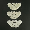 Vintage hand carved nephrite jade moth plaque. 48x25mm avg. size. 
