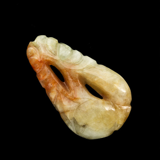 Vintage carved jadeite gourd pendant. b4-jad470(e)