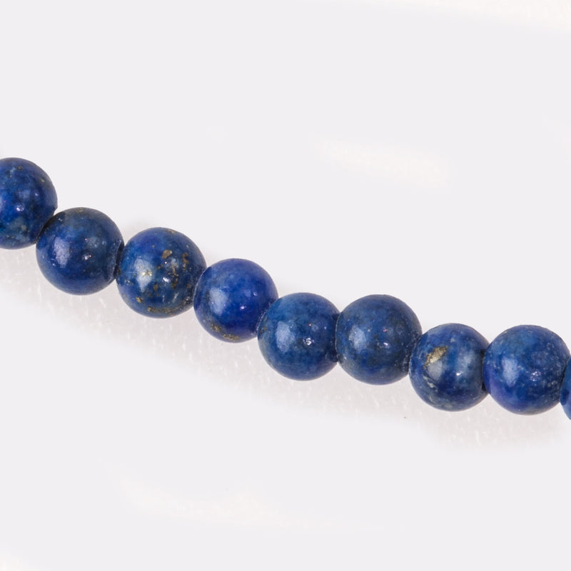 Natural grade AA Lapis Lazuli 3mm round beads. 15.5 inch strand.