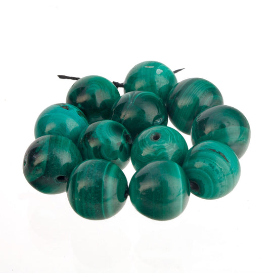 6mm all natural Malachite round beads.  Vintage high quality. 1980s.16 inch strand. b4-mal227