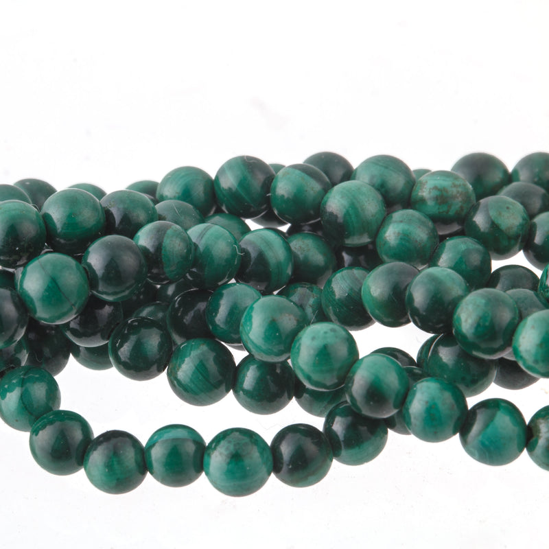 3mm Old stock AA grade Malachite smooth round beads. Vintage 1980s.