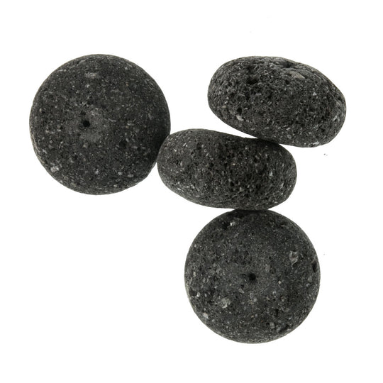 Vintage stock volcanic lava rock disk beads, 18x12mm. Package of 6. b4-misc105cs(e)