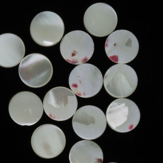 Vintage mother of pearl round disks 11mm diameter pkg of 10. b15-mop117(e)