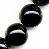 Natural black onyx rounds. 13mm. pkg of 4.