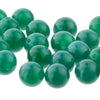 8mm smooth translucent green onyx beads.  Vintage stock 1990s. Pkg25. B4-ONY305-8