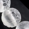 Carved Quartz Crystal Rounds with Floral Design in relief. 16mm. Pkg of 1. 