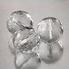 16 mm faceted genuine clear quartz crystal faceted round bead, Pkg of 1.