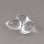 28x18mm faceted genuine clear quartz crystal faceted teardrop pendant, Pkg of 1. 