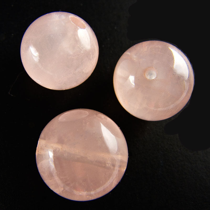 Natural old stock pink rose quartz rounds, 10mm. Package of 10. 