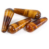 Tiger Eye Agate hand cut teardrop beads. 16x6mm. Vintage stock 1980s. 2 matched pairs. 1980s .