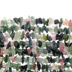 Vintage natural Tourmaline chip bead strand, 5-9mm. 12 inch strand.  b4-tou081