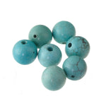 Old stock natural AA quality Hubei turquoise, 6.5-7mm smooth round beads. Pkg10. 