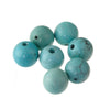 Old stock natural AA quality Hubei turquoise, 7-7.5mm smooth round beads. Pkg8.