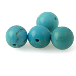 Genuine natural AA quality Hubei turquoise, 10mm smooth round beads. 