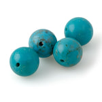 Genuine natural AA quality Hubei turquoise, 10mm smooth round beads. 