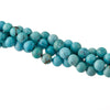 Old stock natural AA quality smooth round Hubei turquoise beads. 6.4mm. 8 inch strand.  b4-tur474