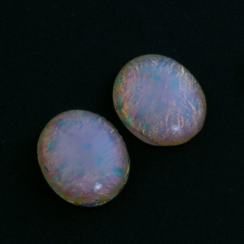 Vintage Japanese opal glass cab. 12x10mm. Pkg of 2.