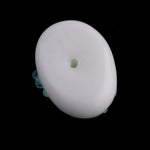 Japanese Vintage milk glass flat back stone with sugar dots and gold foil stripe. 19x14mm. Pkg 1.