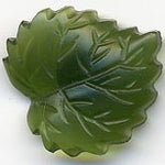 Vintage Japanese Green Glass Leaf Stone. 16x19mm. Pkg of 1.