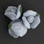 Vintage porcelain roses. 10x18mm (h x w). Pkg of 2.
