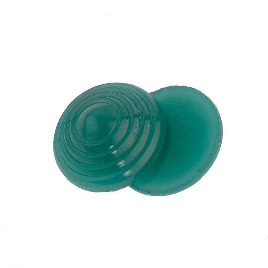 Beehive Cabochon, green glass. Czech. 18mm. Pkg 1. b5-414a