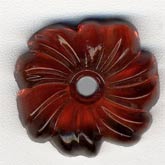 Vintage ruby red flower stone. 12mm. Pkg of 4.
