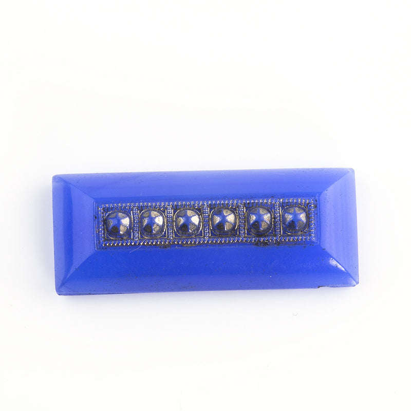 Art Deco rectangular stone. 10x25mm. Pkg of 1.