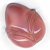 Pink Satin Glass Rosebud Cabochon. 16x12mm. Pkg of 4. b5-427(e)
