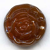 Vintage Japanese molded flower button stones. 15mm. Pkg of 1. 