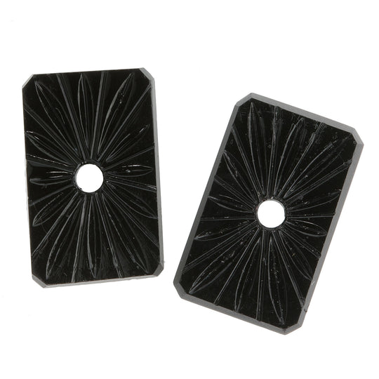 Sunray Rectangle Cabochon with rhinestone setting. Czech. 18x12mm. Pkg of 2. b5-537