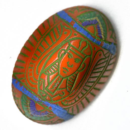 Egyptian Revival pressed glass cabochon, button or hatpin stone 1920s Czechoslovakia. Pkg 1 b5-554