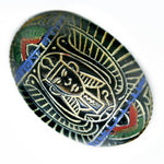 Old Czech high domed Egyptian revival cabochon 23x15.5mm. Pkg of 1.