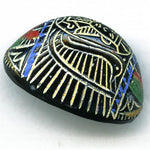 Old Czech high domed Egyptian revival cabochon 23x15.5mm. Pkg of 1.