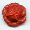 Vintage molded coral glass rose stone 20mm pkg of 1.