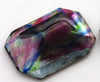 Stunning rainbow foiled domed octagonal stone. 33x24mm 1 piece.