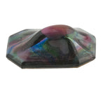 Stunning rainbow foiled domed octagonal stone. 33x24mm 1 piece.