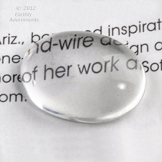 Clear Glass Cabochons, oval. 20x16mm. West Germany. 1 pc. b5-914