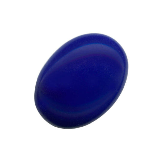 Royal Blue Cabochon, oval, glass. West Germany. 18x13mm. Pkg 4.  B5-902
