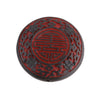 Black and red molded and carved cinnabar lacquer disk, 55mm dia, pkg of 1.