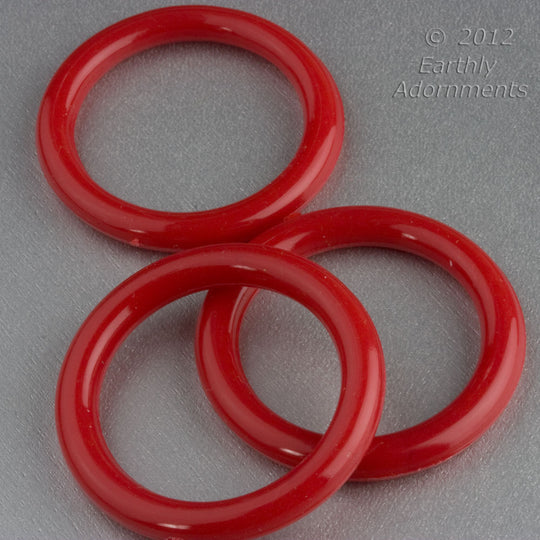 B6-202-Vintage Cherry Red Rings. 38mm outside diameter. 5mm thick.  Pkg 4 pcs.