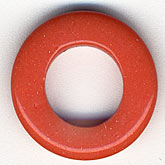 Coral Red Plastic Donut-ring. 18mm. Pkg 10. b6-140